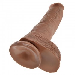 imagen, dildo pene consolador realista con testículos y ventosa 27cm, king cock, online en orgasmix