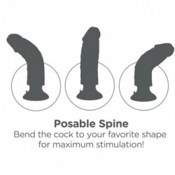 Imagen, dildo vibrador King Cock 20.32 cm realista con ventosa y eje moldeable, online