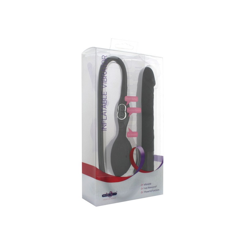 VIBRADOR 15CM HINCHABLE NEGRO