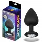 PLUG ANAL SILICONA NEGRO CON BRILLANTE