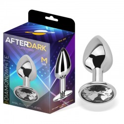 Imagen, plug anal de aluminio con joya blanco diamante elegante y sofisticado, online