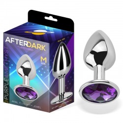 Imagen, plug anal de aluminio con joya púrpura amatista elegante y erótico, online