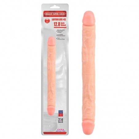 Imagen, dildo doble Ladybro Love N3 realista de 32.5 cm color natural flexible y seguro, online