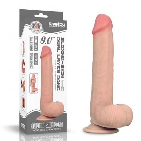 Imagen, dildo Lovetoy 9 pulgadas piel retráctil TPE dual layer con ventosa, online