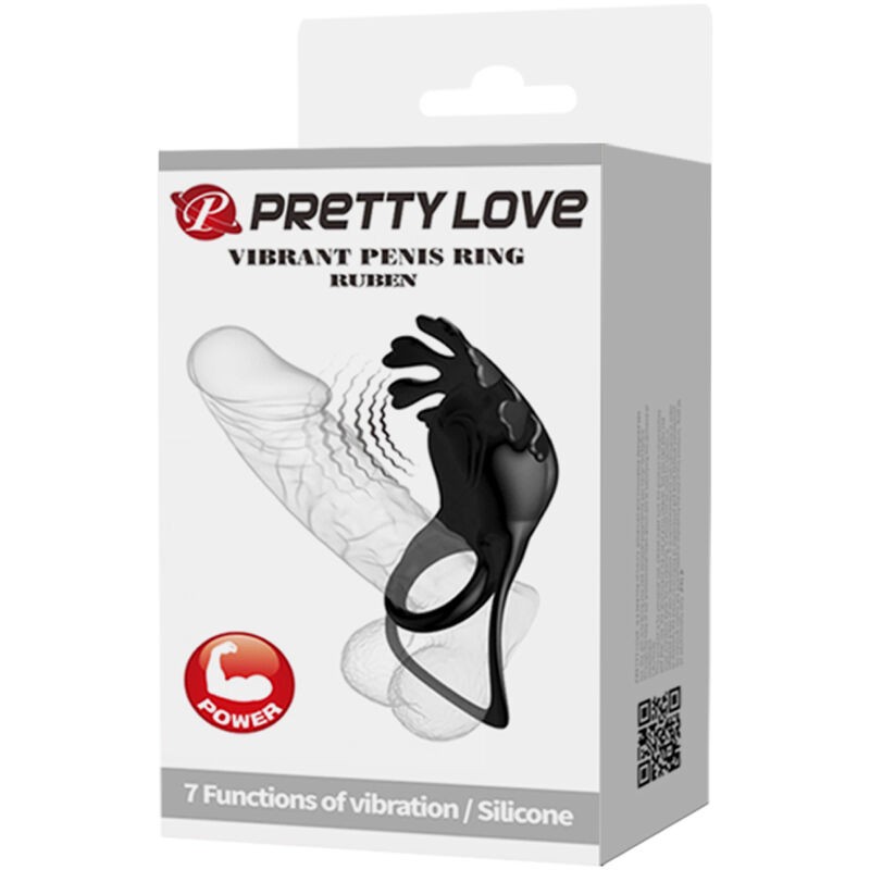 ANILLO VIBRADOR 7 VIBRACIONES SILICONA NEGRO