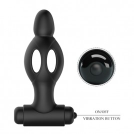 Imagen, plug anal de silicona con vibración Mr Play negro con 10 modos y diseño ergonómico, online