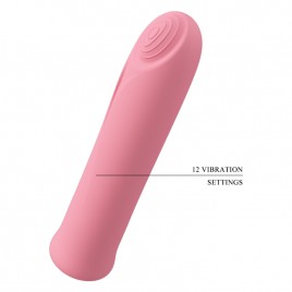 Imagen, mini vibrador Curtis de silicona rosa con 12 modos de vibración y carga USB portátil, online