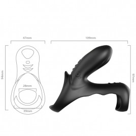 Imagen, anillo doble vibrador para pareja Armony Ranger negro con 9 modos de vibración, online
