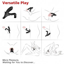 Imagen, anillo doble vibrador para pareja Armony Ranger negro con 9 modos de vibración, online