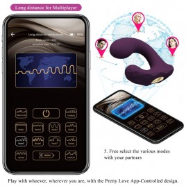 Imagen, vibrador Pretty Love Billy lila con control por app y doble estimulación, online