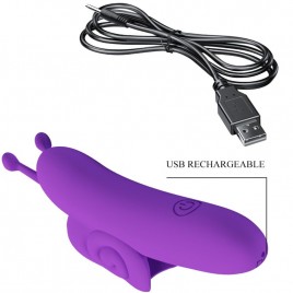 Imagen, estimulador de dedo Pretty Love Snail morado con 10 modos de vibración recargable, online