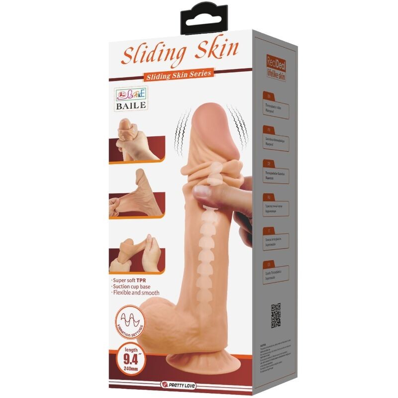 DILDO PIEL DESLIZANTE VIBRADOR 24 CM