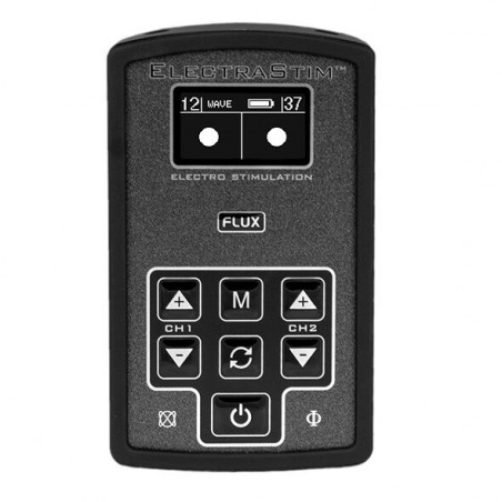 Imagen, Estimulador ElectraStim Flux, pantalla OLED, doble salida, modos sonido y movimiento, online