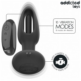 Imagen, plug anal con lengua vibradora y control remoto de Addicted Toys para placer intenso, online