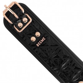 Imagen, collar BDSM BEGME Black Edition de cuero vegano con cadena metálica ajustable, online