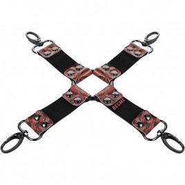 Imagen, hog tie BEGME Red Edition de cuero vegano con forro de neopreno para juegos bondage, online