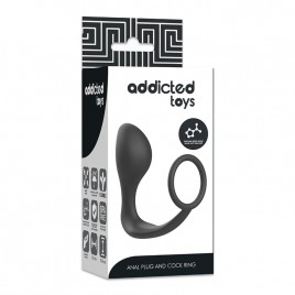 Imagen, plug anal con anillo de silicona negra Addicted Toys para estimulación intensa, online