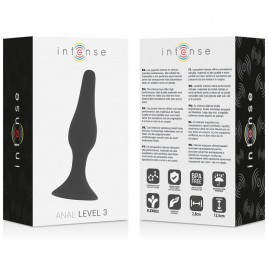 Imagen, plug Anal Level 3 Intense silicona negra 12.5 cm flexible, seguro para juegos anales, online