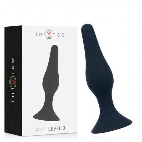 Imagen, plug Anal Level 3 Intense silicona negra 12.5 cm flexible, seguro para juegos anales, online