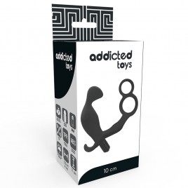 Imagen, Plug anal negro Addicted Toys con vibración y anilla doble para pene y testículos, online