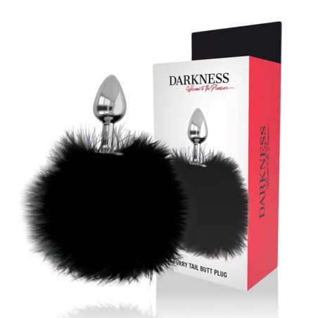 Imagen, plug anal Darkness con cola negra de 7 cm para juegos BDSM visuales y sensuales, online