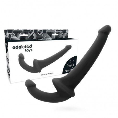 Imagen, Dildo con arnés sin sujeción negro Addicted Toys, silicona flexible y TPR resistente, online
