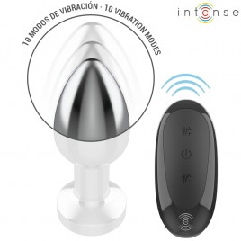 Imagen, plug anal vibrador de metal talla M con 10 modos y control remoto, online