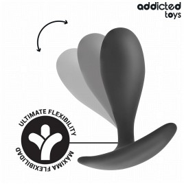 Imagen, set de tres plugs anales lisos de silicona médica con base ergonómica Addicted Toys, online