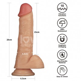 Imagen, arnés Lovetoy con dildo realista de 8 pulgadas y vibración recargable, online