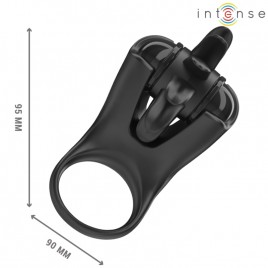 Imagen, anillo vibrador Intense Mabel negro con 10 modos y estimulador de clítoris integrado, online