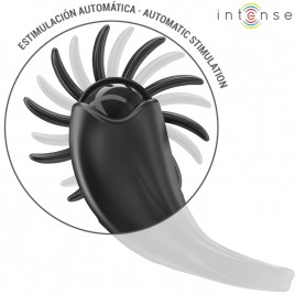 Imagen, anillo vibrador Intense Mabel negro con 10 modos y estimulador de clítoris integrado, online