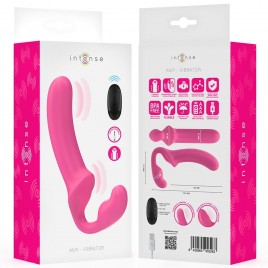 Imagen, vibrador doble Amy rosa de INTENSE con control remoto inalámbrico de silicona médica, online