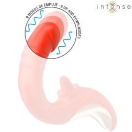 Imagen, vibrador y estimulador Paulina en forma de U rojo de INTENSE con doble motor, online