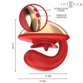 Imagen, vibrador y estimulador Mariah, forma de U rojo con 10 modos de vibración de INTENSE, online