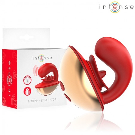 Imagen, vibrador y estimulador Mariah, forma de U rojo con 10 modos de vibración de INTENSE, online