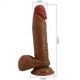Imagen, dildo realístico Abel 21 cm color mulato de BAILE con vibración, rotación y ventosa, online