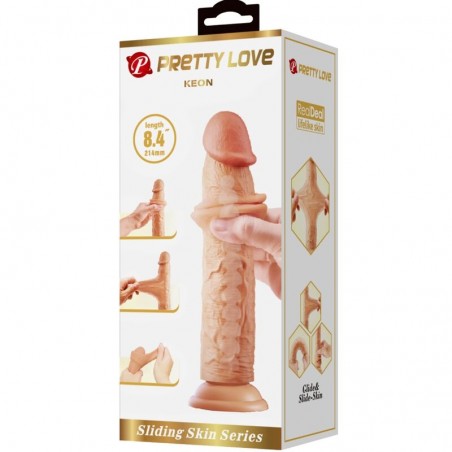 Imagen, dildo realístico Pretty Love Keon 21 cm natural con textura y ventosa, online