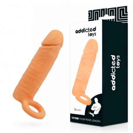 Imagen, extensión de pene realista Addicted Toys 16 y 18 cm que aumenta longitud y grosor, online