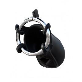 Imagen, anillo y jaula pene Fantasy C-Ringz de silicona negra ajustable, online
