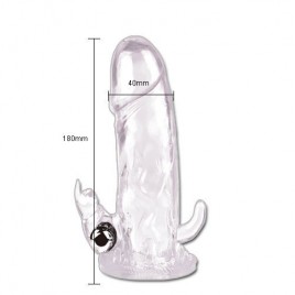 Imagen, funda extensora de pene Brave Man Rabbit I con vibración y estimulador triple, online