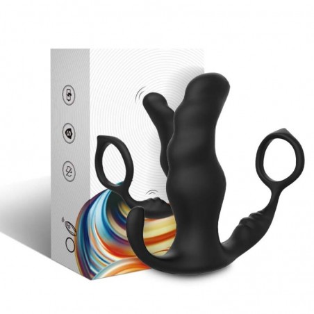 Imagen, vibrador anal prostático ARMONY Knight negro con anillo para pene y control remoto, online