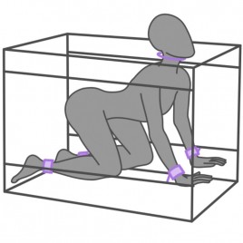 Imagen, cabina LA NICHE morado SECRET DOME con esposas, grilletes y luz LED para juegos KINK, online