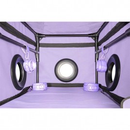 Imagen, cabina LA NICHE morado SECRET DOME con esposas, grilletes y luz LED para juegos KINK, online