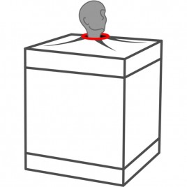 Imagen, cabina BUKKAKE negro y rojo SECRET DOME con luz LED, esposas y bridas KINK CLUB, online