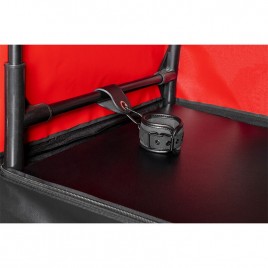 Imagen, cabina BUKKAKE negro y rojo SECRET DOME con luz LED, esposas y bridas KINK CLUB, online