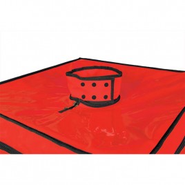 Imagen, cabina BUKKAKE negro y rojo SECRET DOME con luz LED, esposas y bridas KINK CLUB, online