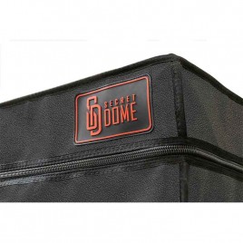 Imagen, cabina BUKKAKE negro y rojo SECRET DOME con luz LED, esposas y bridas KINK CLUB, online