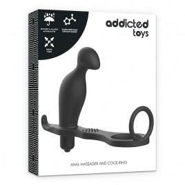Imagen, Addicted Toys Plug Anal con anillo de silicona negra con vibración intensa, online
