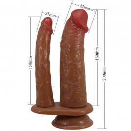 Imagen, doble dildo realístico con vibración y textura suave para placer profundo, online