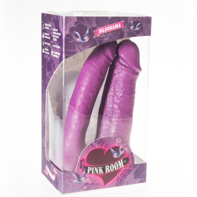 DILDO DOBLE REALÍSTICO LILA 17CM/15.5CM